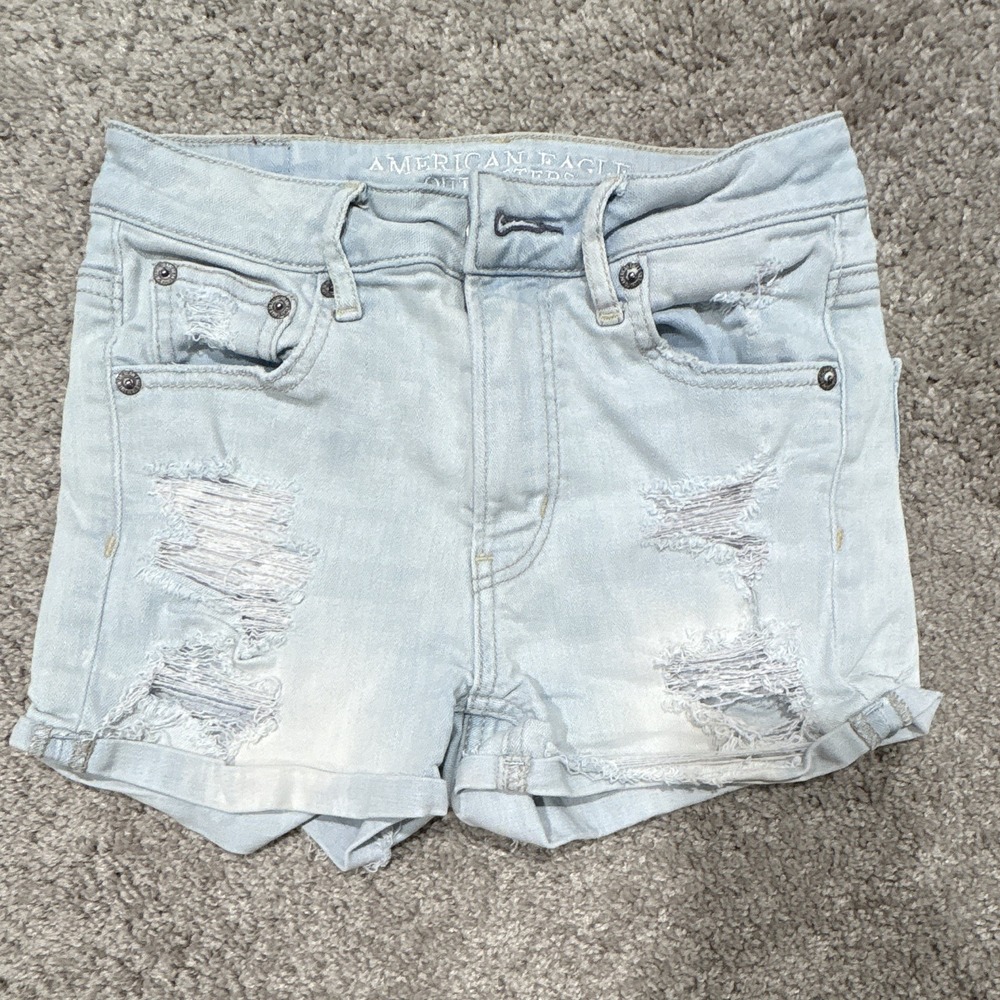 American Eagle Outfitters Distressed Cut Off Super Stretch Shorts Women 00